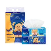 T2025 Tempo Unscented Boxed Facial Tissues (Butter Bear IP) 90 pulls × 4 packs/bundle