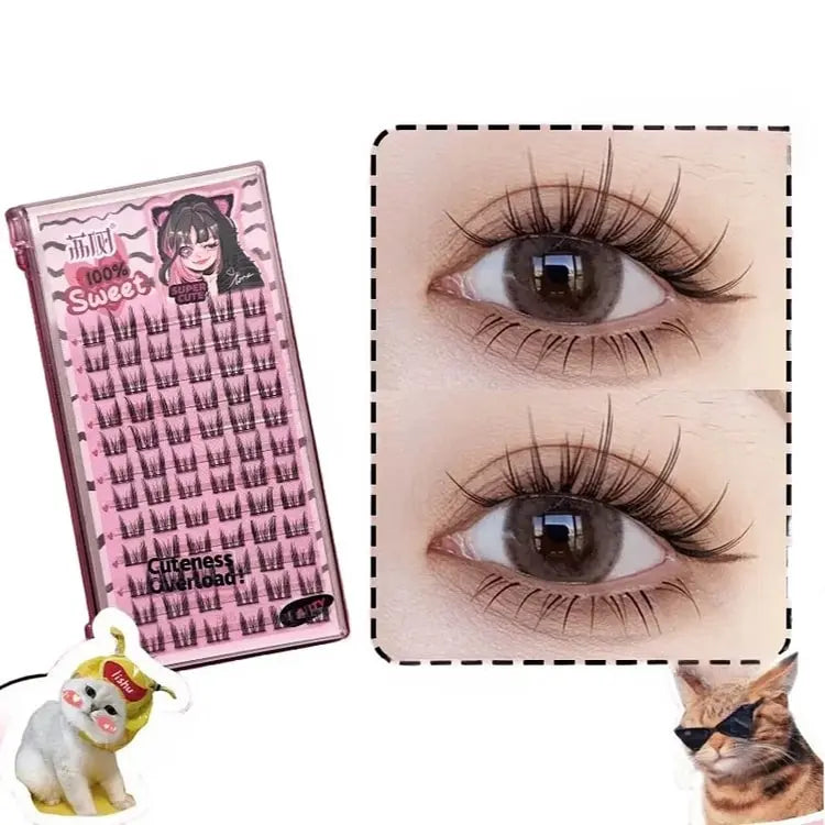 Cat Ear Manga Eye False Eyelashes (Long)