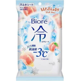 Biore Cooling Wipes Peach Soap 20 Sheets